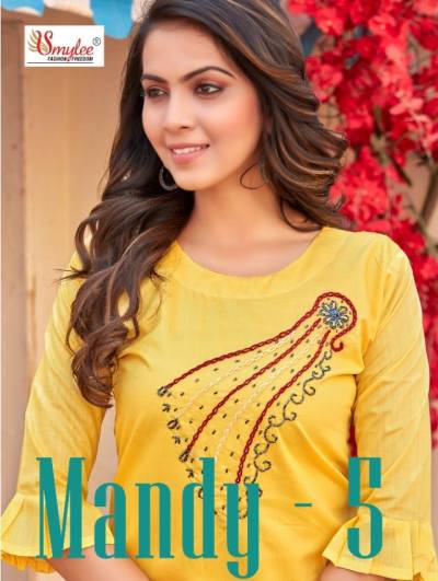 Mandy Vol 5 By Rung Fancy Stylish Handwork Beautiful Kurti Collection